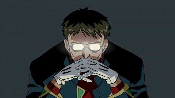 illustrazione,sfondo semplice,anime,Neon Genesis Evangelion,cartone animato,Ikari Gendo