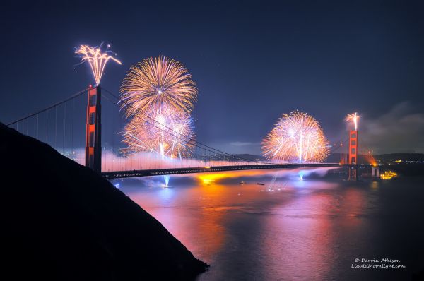 San Francisco, California, puente, cumpleaños, fiesta, horizonte