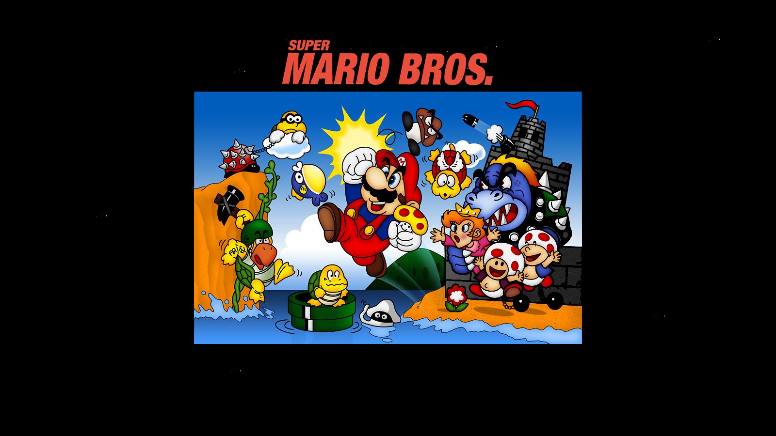 1600x900 px, Bros, entretenimento, Jogos, Mario, Nintendo, Retro, super, sistema, vídeo