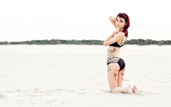 femmes,maquette,bikini,roux,le sable,tatouage