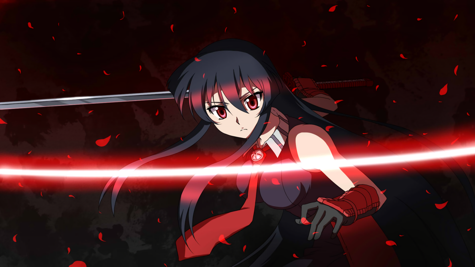 anime, rød, Akame ga Kill, Akame, mørke, skærmbillede, computer tapet