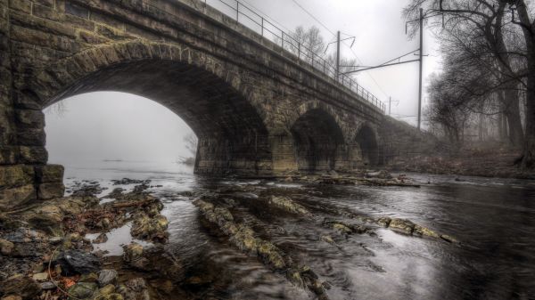 rivière,pont,vieux pont,en plein air,HDR