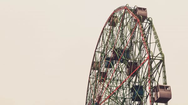 reuzenrad,coney island,wijnoogst,attractieparken