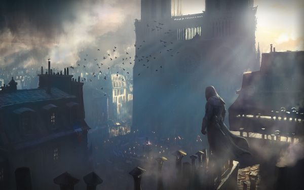 videojuegos, Assassin's Creed, Assassin's Creed Unity, noche, reflexión, Mañana