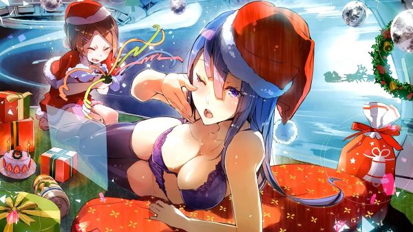 illustration,anime,anime girls,cartoon,cleavage,original characters