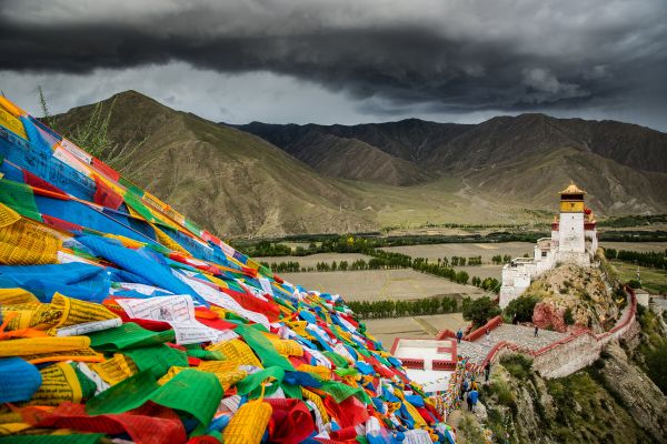 natura,paesaggio,Tibet,montagne,Asia,monastero