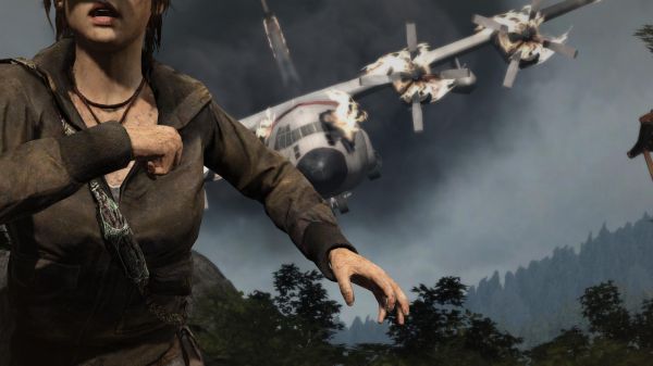 1920x1080 px,crash,petite ferme,Lara,avion,raider