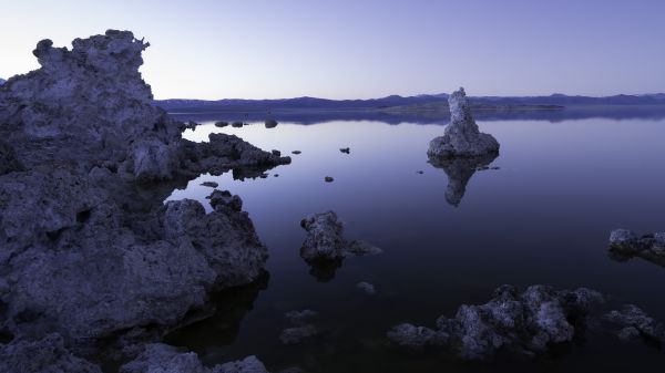 napnyugta,Szürkület,fényképezés,tájkép,Mono Lake,tó