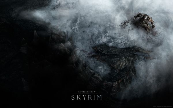 blod, The Elder Scrolls V Skyrim, videospill, drage, atmosfære, Bethesda Softworks