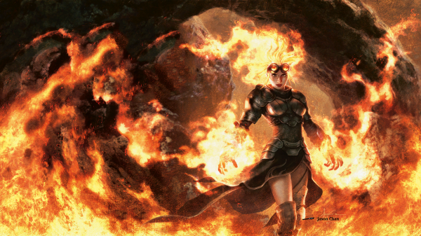 Chandra Nalaar,Magic The Gathering,vrouw,Planeswalkers,brand,stofbril