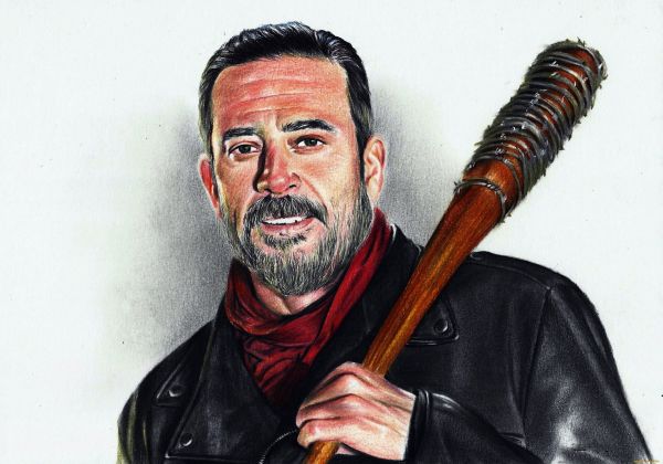 Jeffrey Dean Morgan,เดินตาย,ไม้เบสบอล,Negan,งานศิลปะ,ผู้ชาย