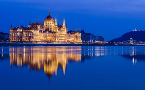 ville, Paysage urbain, architecture, eau, lumières, nuit