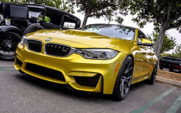 кола, BMW, превозно средство, спортна кола, BMW M3, жълт