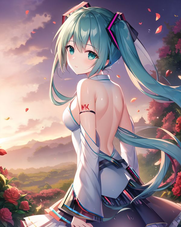 Anime,Meninas anime,Vocaloid,Hatsune Miku,cabelo longo,Cabelo turquesa