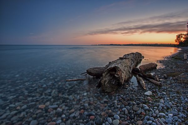 sunlight, sunset, sea, lake, nature, rock