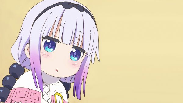 Kanna Kamui Kobayashi san Chi nem Maid Sárkány,Kobayashi san Chi nem Maid Sárkány,anime lányok,egyszerű háttér,ősz haj,fehér bőr