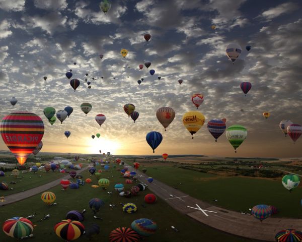 Güneş ışığı,Manzara,gökyüzü,Bulutlar,sabah,sıcak hava balonları