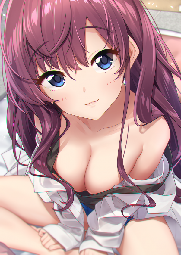 anime girls,blue eyes,Ichinose Shiki,THE email protected,THE email protected STER Cinderella Girls,cleavage