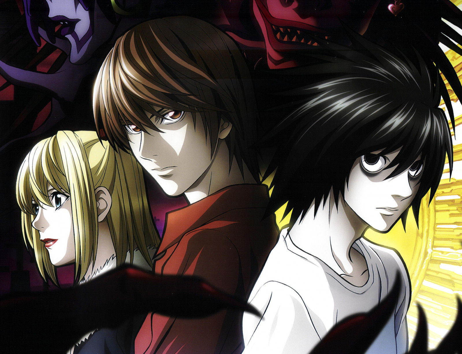 Death Note, Yagami Light, kira, L, lawliet, Amane Mișa, shinigami, death god