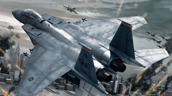 Ace Combat 6 Fires of Liberation,artwork,16 Falcon bestrijden,1920x1080 px,F15 Eagle,Algemene Dynamiek F