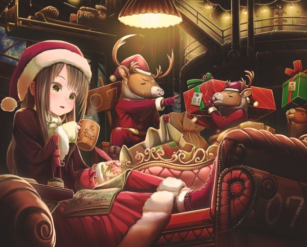 anime,santa hatter,jul,gaver