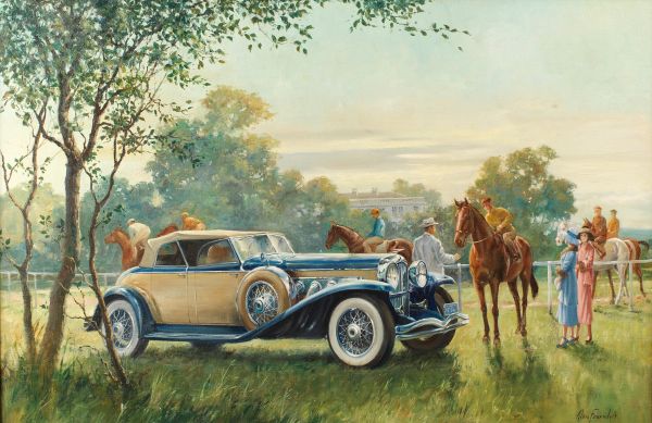 car,classic car,duesenberg,Alan Fearnley,Duesenberg J Series Phaeton,horse