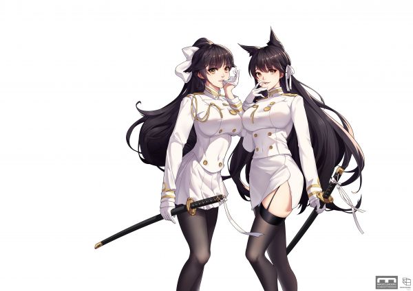 애니메이션,애니메이션 소녀들,Azur Lane,Takao Azur Lane,Atago Azur Lane,포니 테일