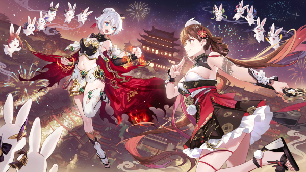 fete anime,anime,Honkai Impact 3rd,Kiana Kaslana,Li Sushang Honkai Imapact 3rd,two women