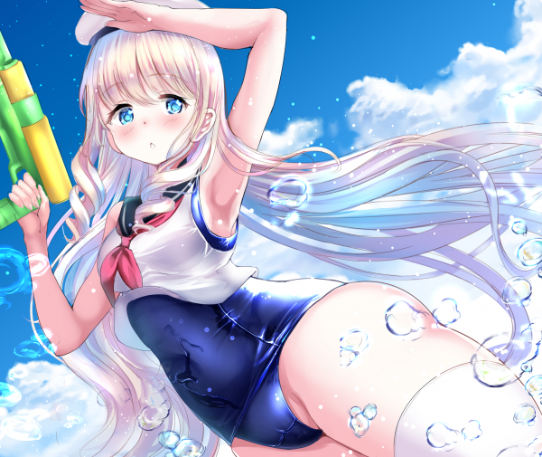 school swimsuit,water guns