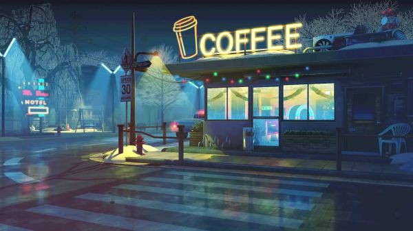 Kaffee, coffee house, digitale Kunst, Kunstwerk, Retro-Stil, Crosswalk