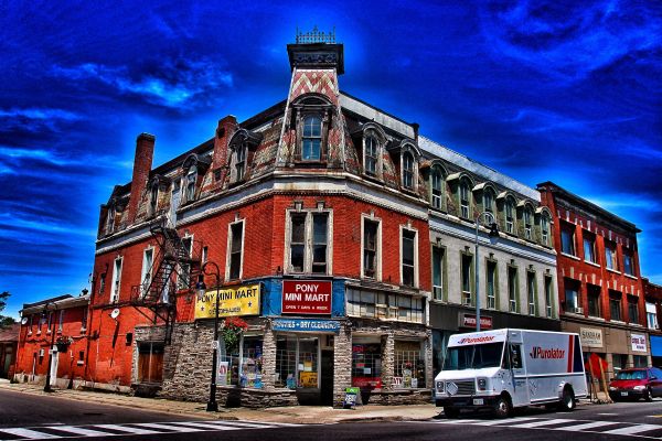 city, apartments, old, food, street, cityscape