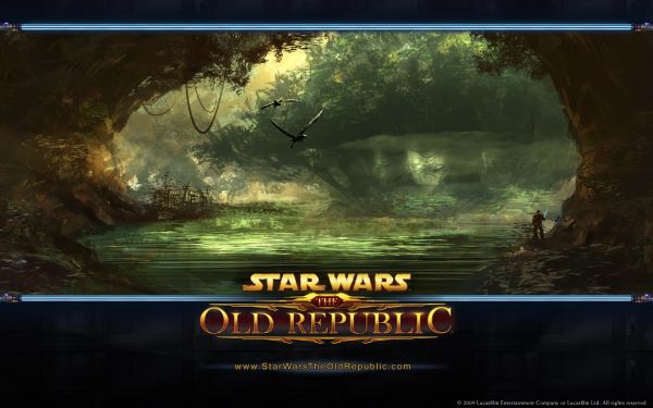 Star Wars The Old Republic,burung-burung,pohon,sungai,gua