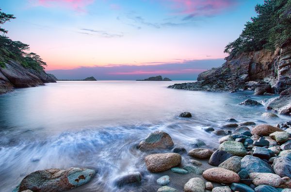 Japan,landscape,sunset,sea,bay,water