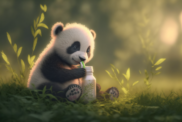 panda,ai art,eläinten poikaset,istuva