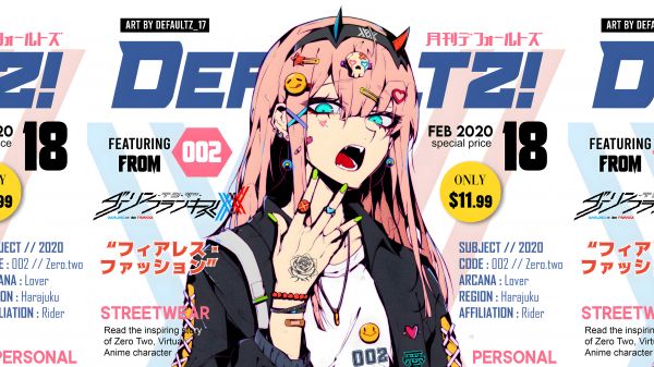 สาวอะนิเมะ,Defaultz 17,Darling in the FranXX,4k,ภาพประกอบ,ผมสีชมพู