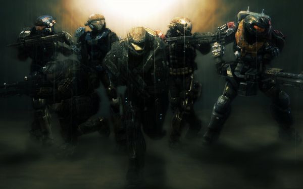 video games, soldier, Halo, Halo Reach, machine, darkness