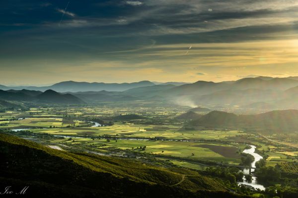 slnečnému žiareniu,krajina,západ slnka,kopec,príroda,odraz