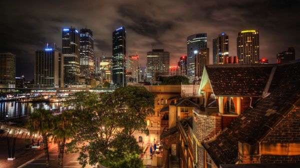 Sydney,Trey Ratcliff,fotografování,panoráma města,Austrálie,noc