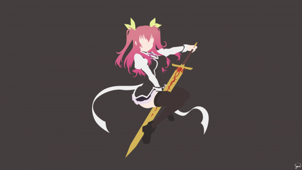 Stella Vermillion,anime,anime jenter,Rakudai Kishi Ingen Cavalry,enkel bakgrunn,langt hår