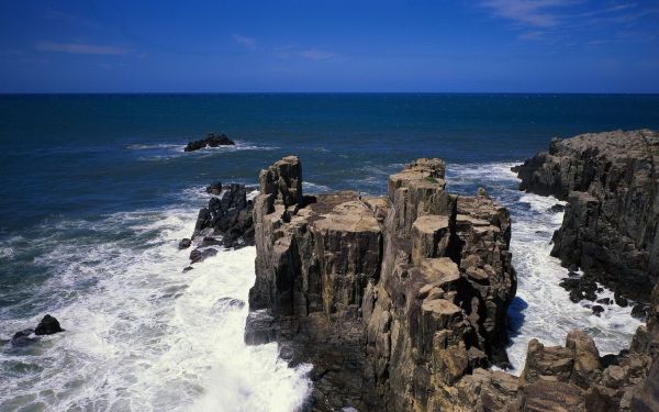 landscape, sea, bay, water, rock, shore