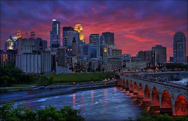 sunset,city,cityscape,night,reflection,skyline