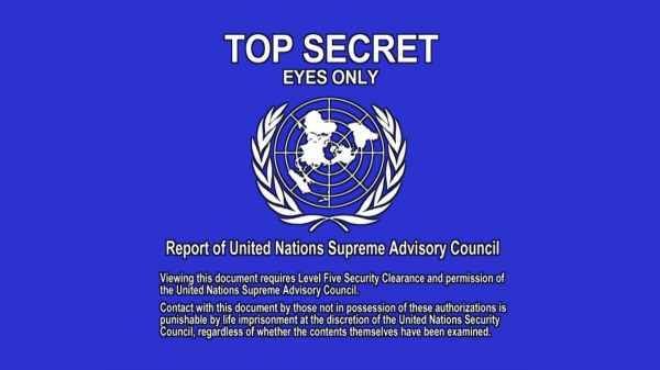 Mapa świata,Neon Genesis Evangelion,United Nations,United Nations Security Council,Top secret,Niebieskim tle