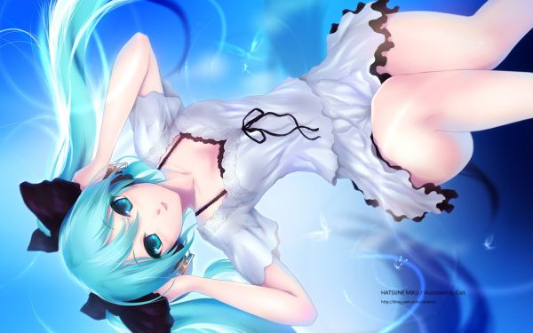 anime girls,black bras,1680x1050 px,aqua eyes,aqua hair,bangs