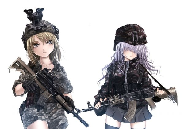 Meninas, Armas, Chamada do dever, Forma de militar, Soldados