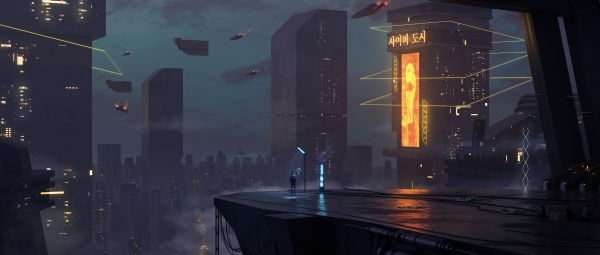 4k,Cyberpunk,cyber city,Ville futuriste