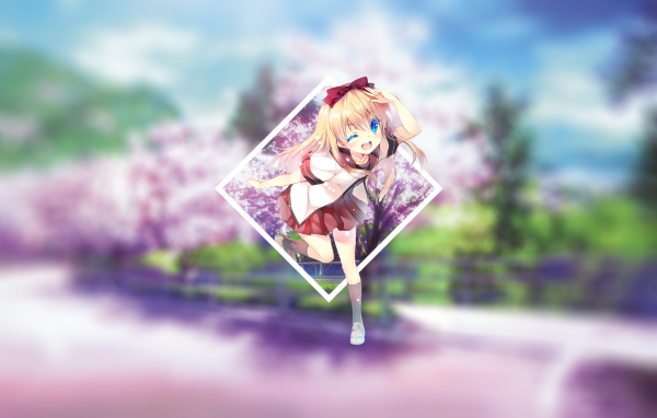 anime,anime girls,picture in picture,blonde,Yuru Yuri,Kyoko Toshino