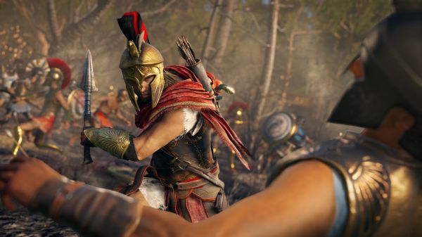 gevecht,screenshot,Assassin's Creed Odyssey,Assassins Creed Odyssey,vechten,Spartans