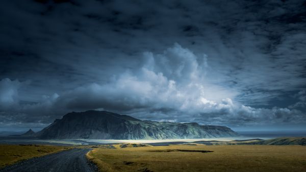 landskab,natur,bjerge,fotografering,skyer,vej