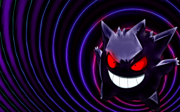 Pokemon,negro,Gengar,púrpura,fantasma