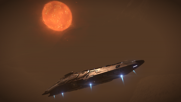 notte, riflessione, atmosfera, Elite Dangerous, Federal Corvette, leggero